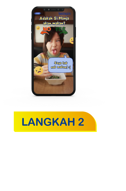 LANGKAH 2 - Rekod Si Manja anda bermain dengan 'filter' tersebut.